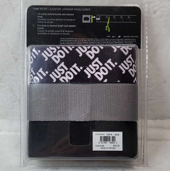 NIKE MEN'S WEB BELT 3 IN 1 WEB PACK  GRAY/BLACK JUST DO IT. TRIM TO FIT - Picture 2 of 2